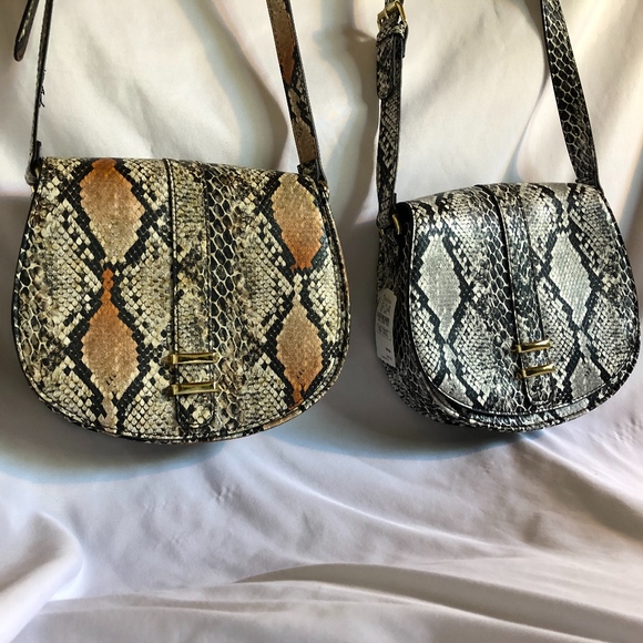 Two Neiman Marcus Faux Python Crossbody Bags - Picture 1 of 7
